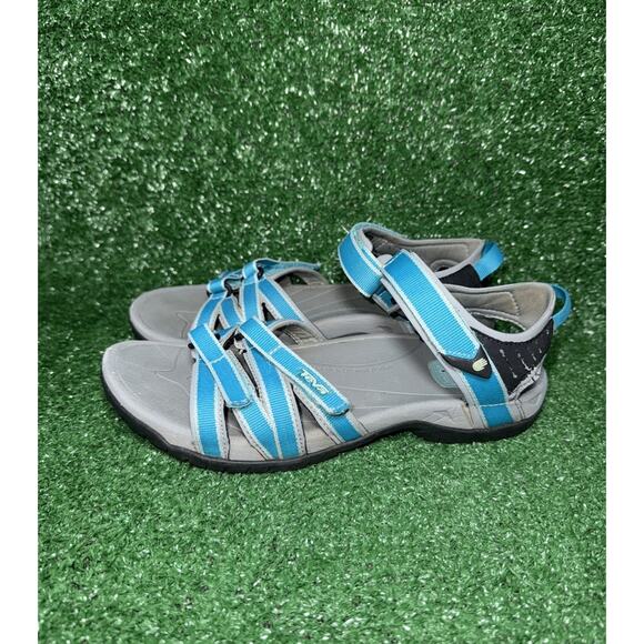 Teva Tirra 4266 Strappy Sports Hiking Sandals Blue Grey Hook & Loop Women Size 8 - Picture 4 of 9